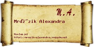 Mrázik Alexandra névjegykártya